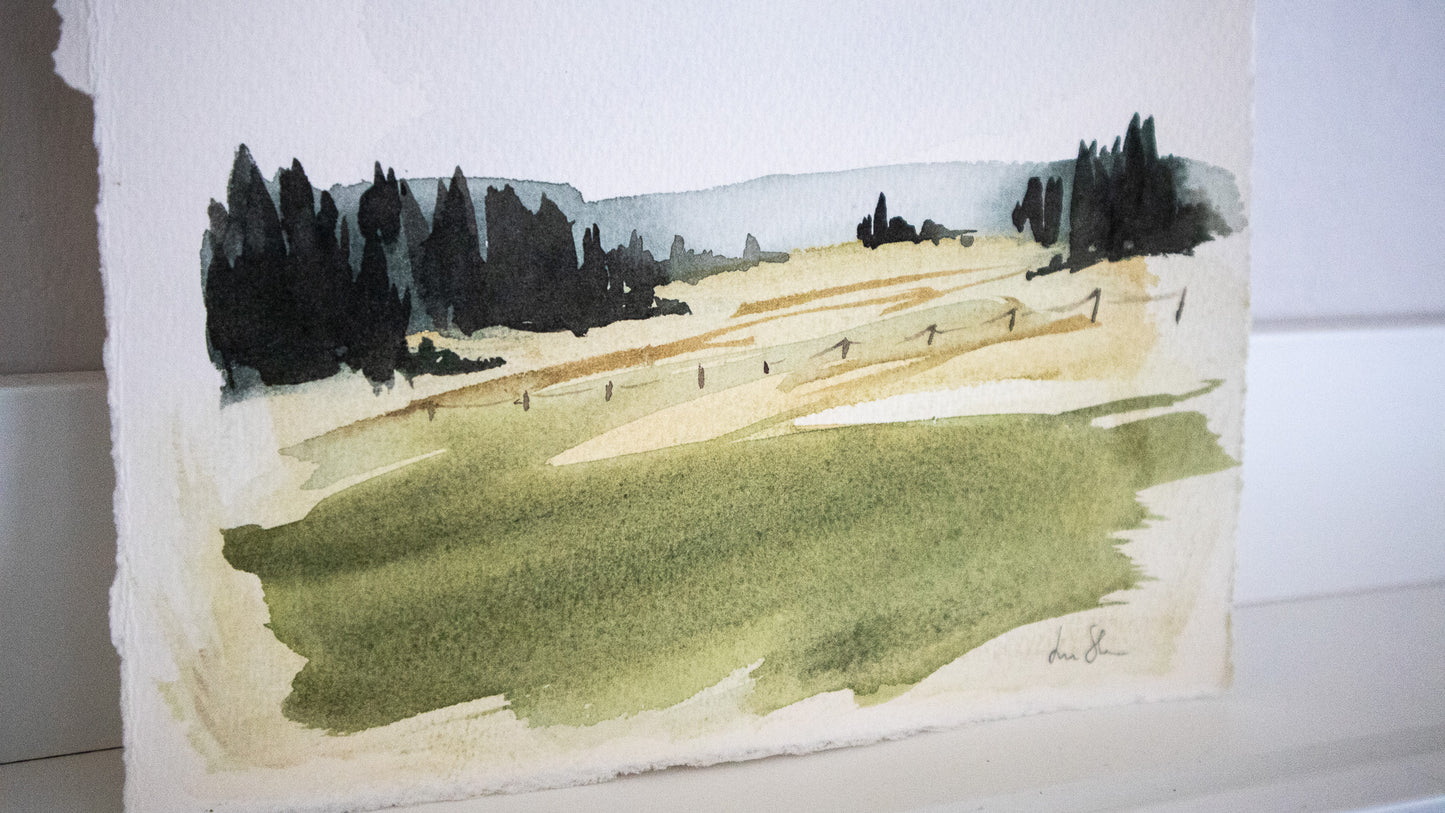 "Sommar #2" akvarellmålning 19x28cm