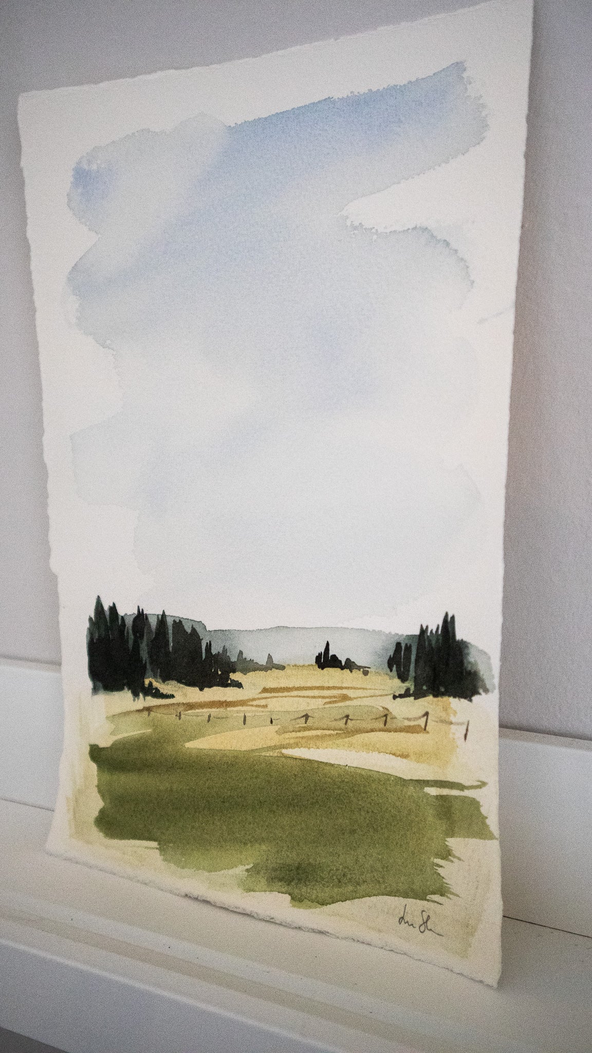 "Sommar #2" akvarellmålning 19x28cm