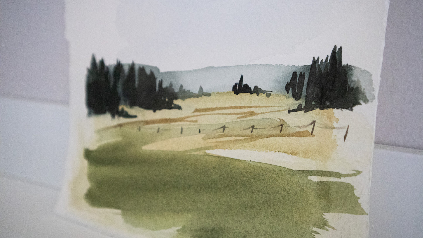 "Sommar #2" akvarellmålning 19x28cm