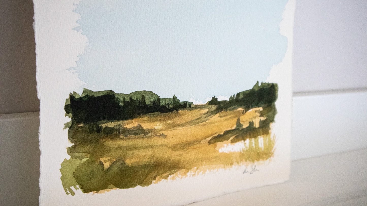 "Spring #2" original watercolor painting 19x28cm