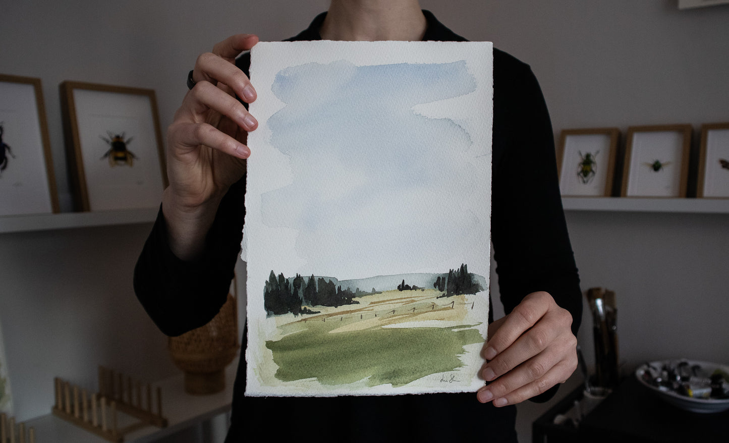 "Sommar #2" akvarellmålning 19x28cm