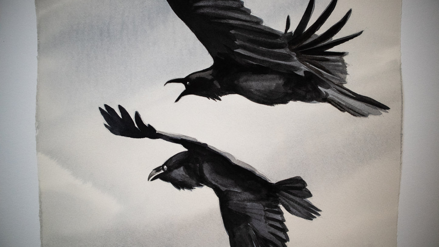 "Dusk song" original watercolor painting