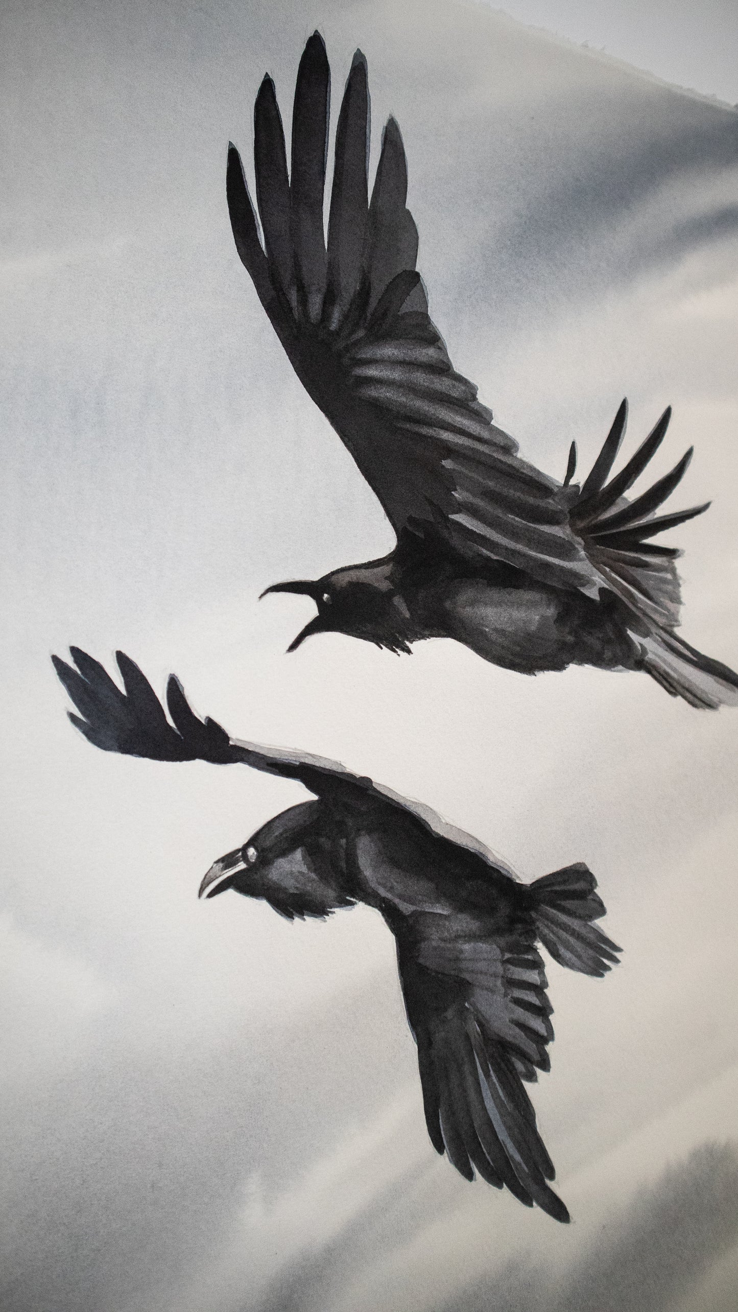 "Dusk song" original watercolor painting