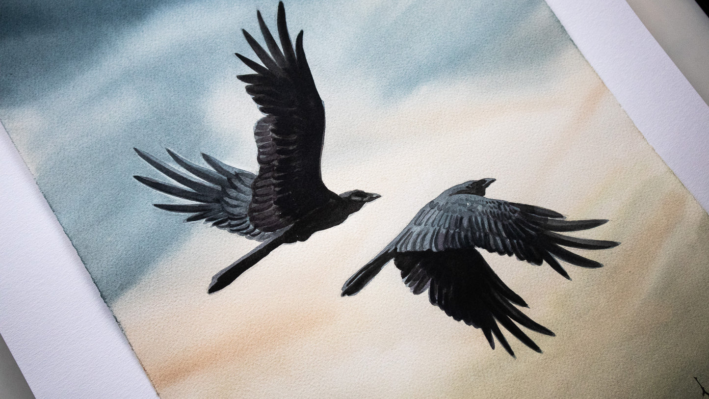 "First light" original watercolor painting