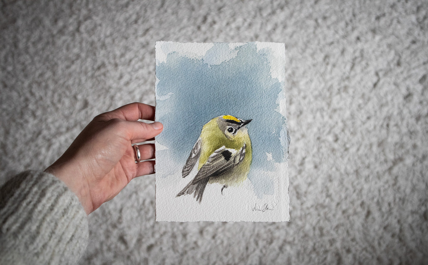 "Goldcrest" original watercolor painting