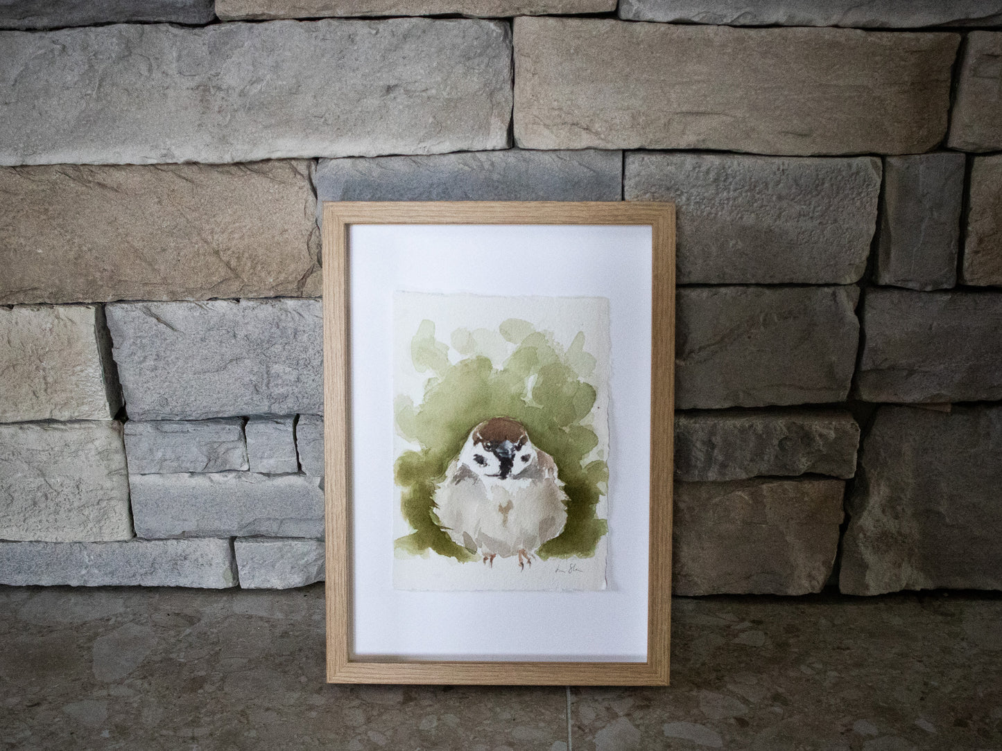 "Pilfink" akvarellmålning