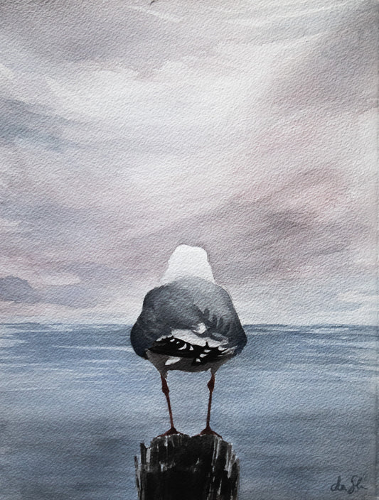 "Time to oneself" original watercolor painting