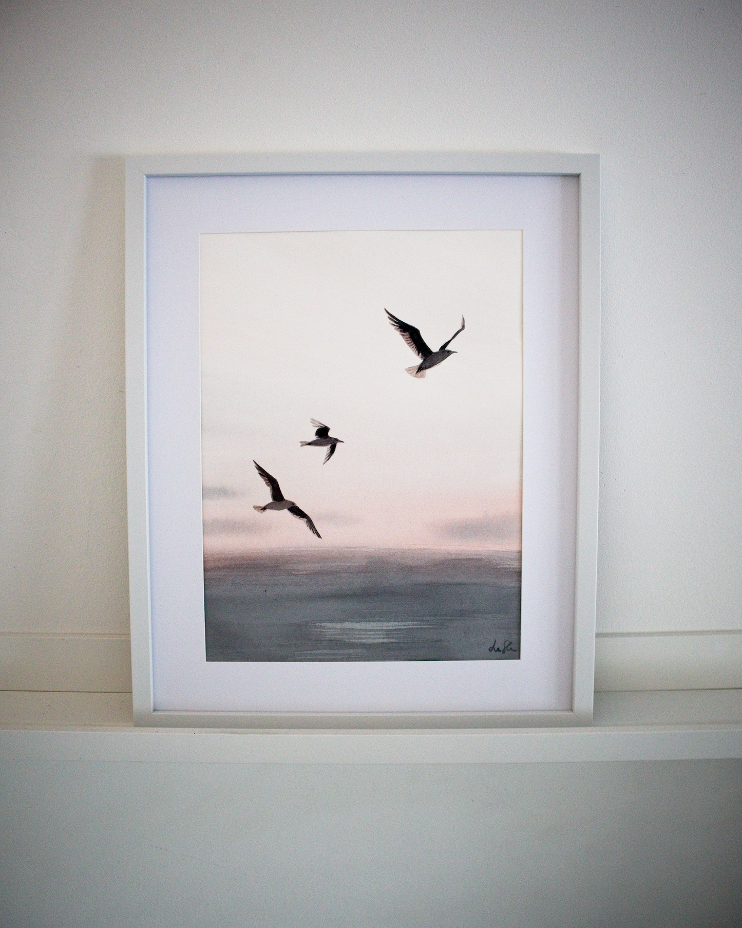 "Friends at sundown" original watercolor painting