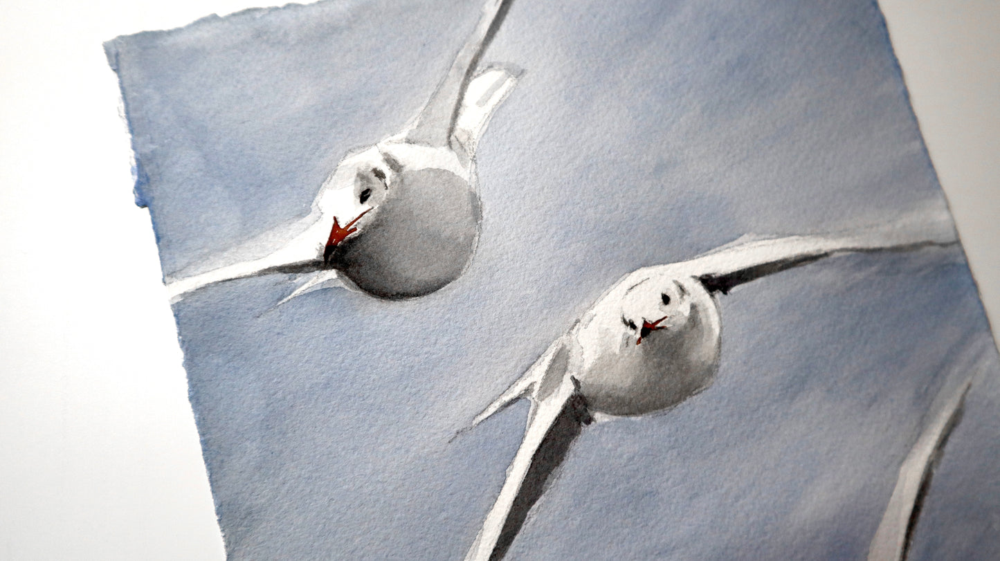 "Three friends" original watercolor painting