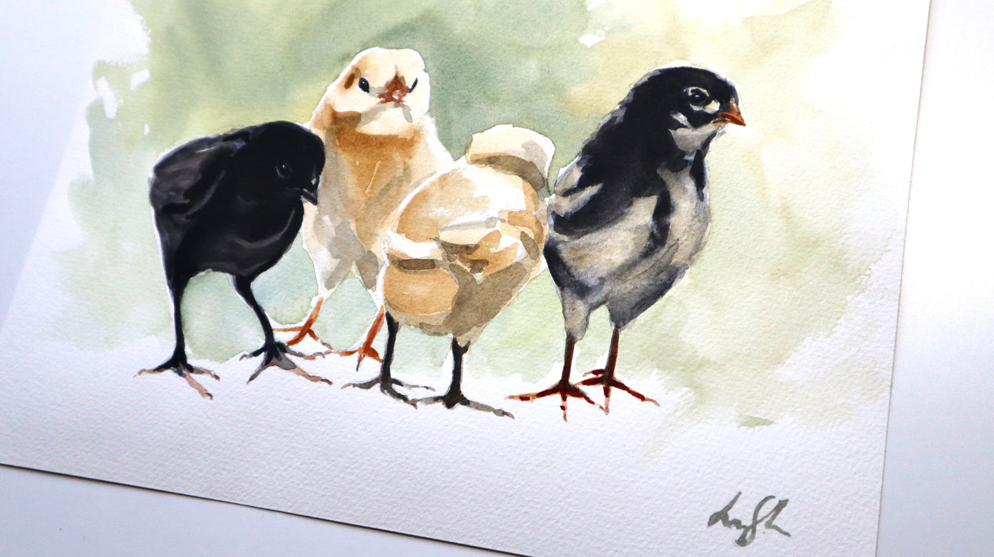 "Siblings" original watercolor painting