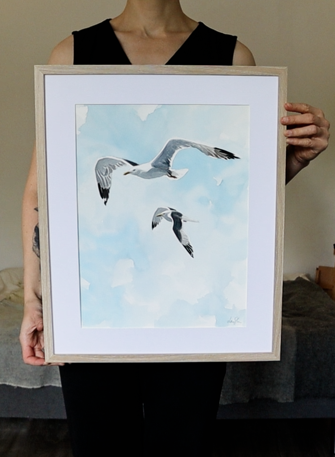 "Carried by the wind" original watercolor painting