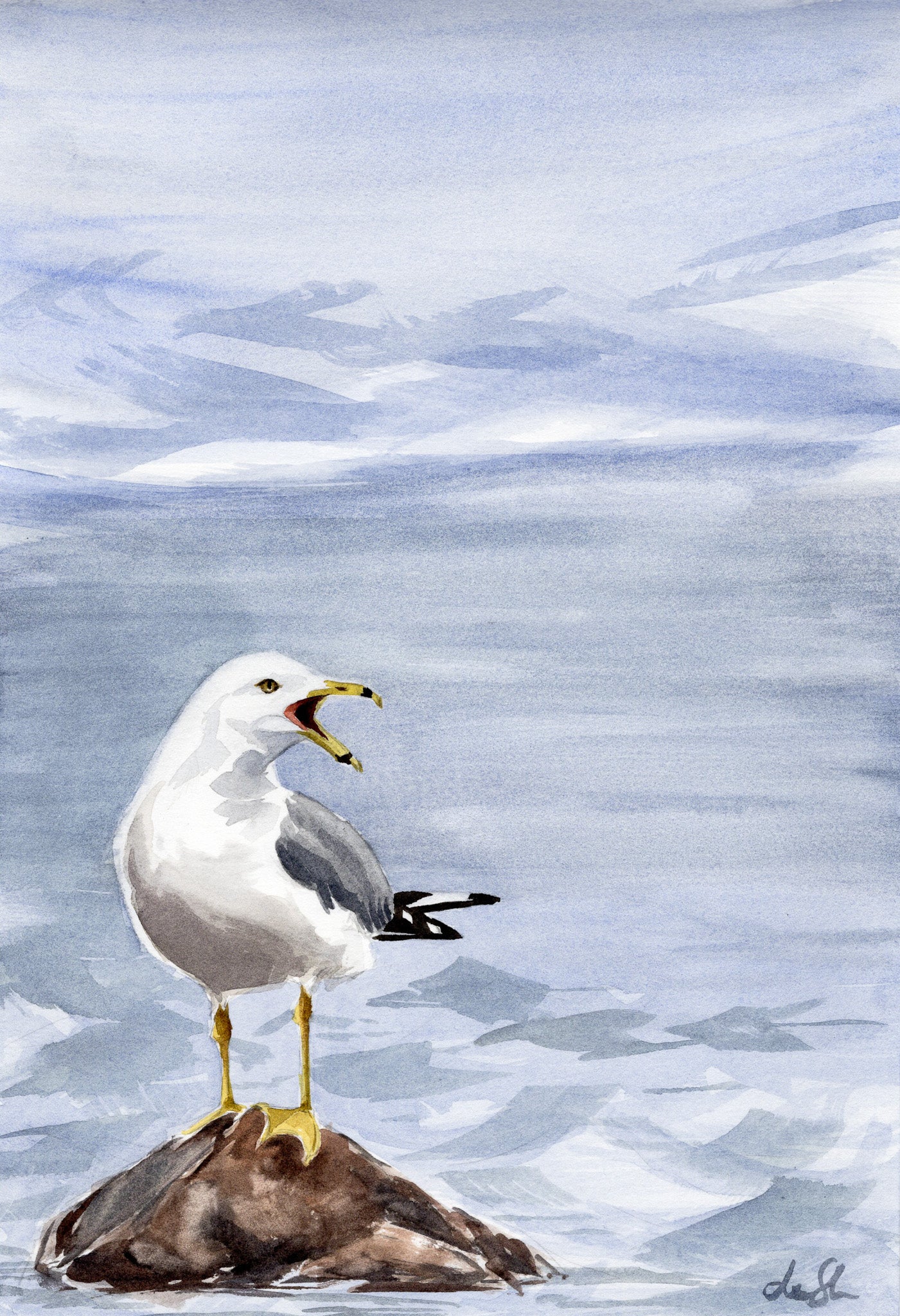 "Spring call" original watercolor painting