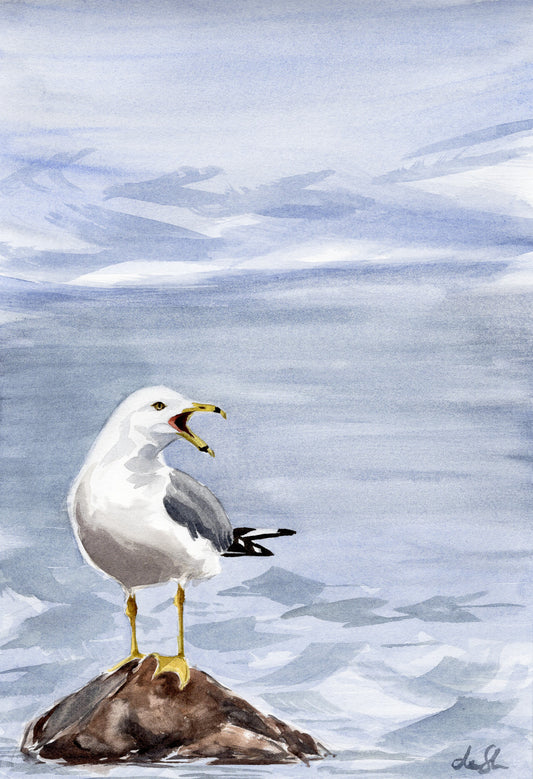 "Spring call" original watercolor painting