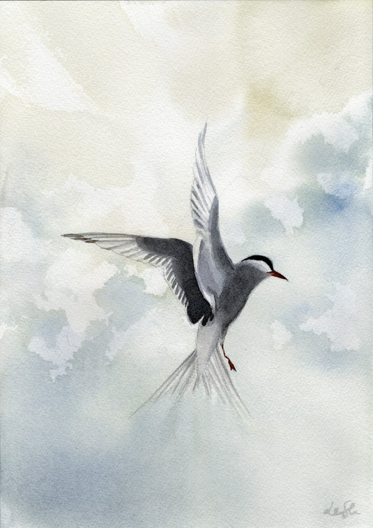 "Silver wings" original watercolor painting