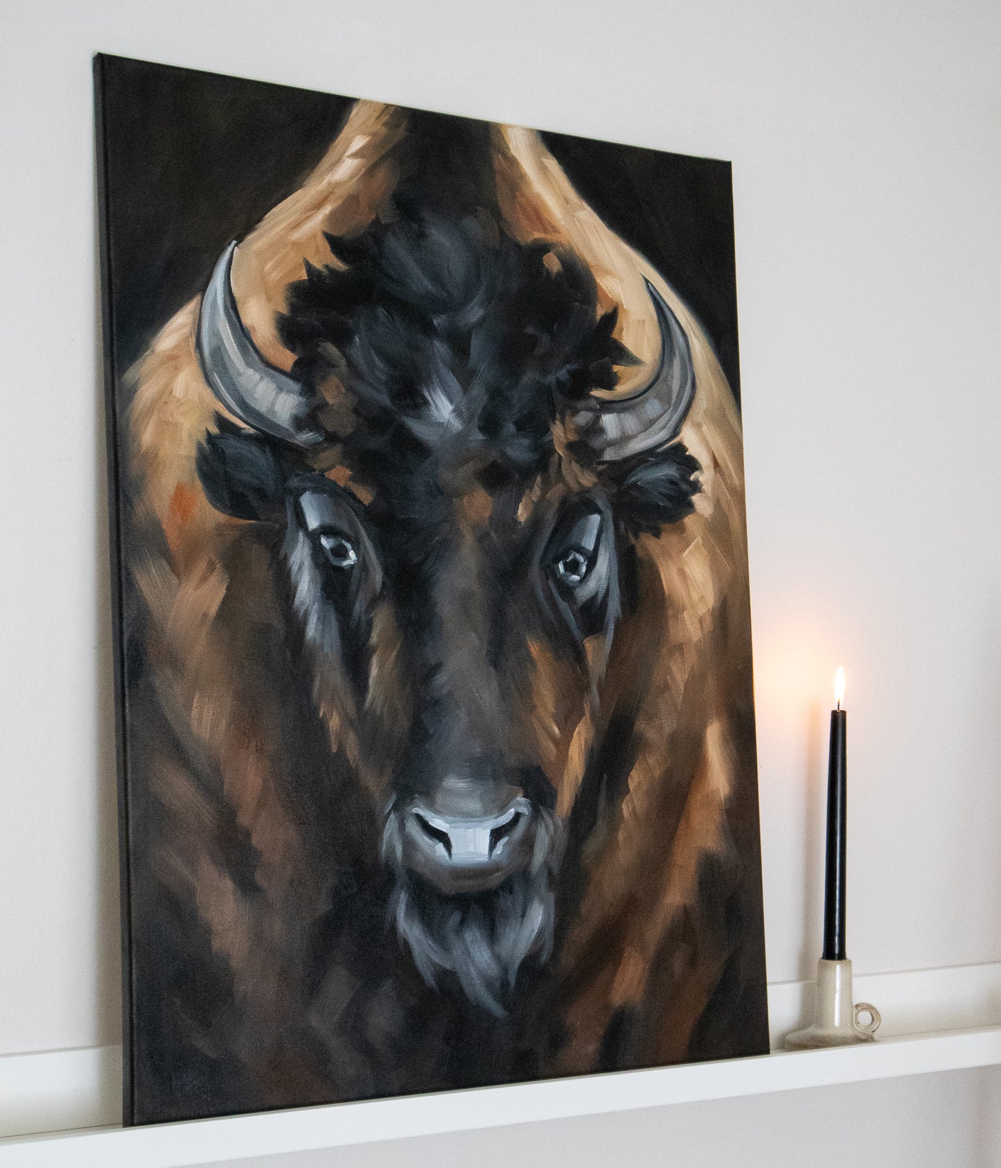 "Bison portrait" original oil painting 60x80cm