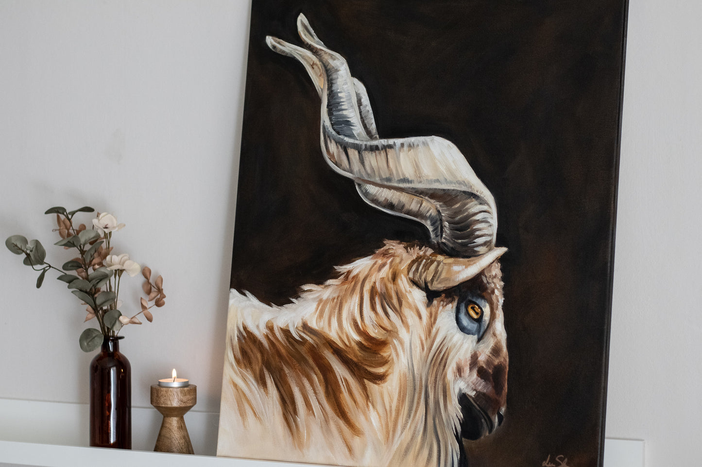 "Markhor goat" original oil painting 50x60cm