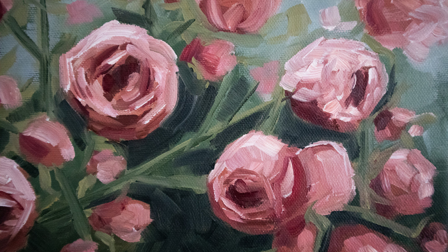 "Roses" original oil painting 24x33cm