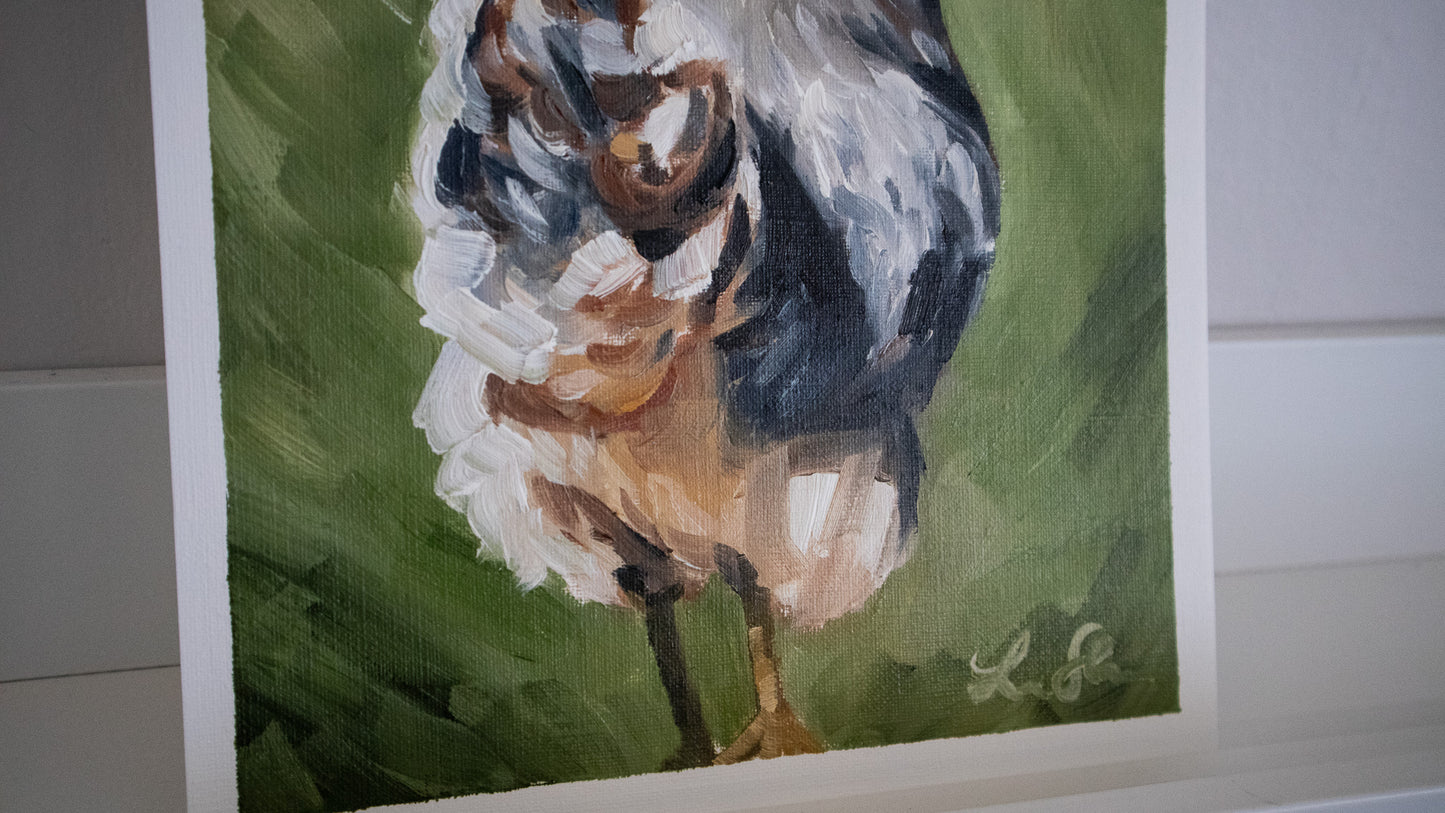 "Hen" oil study on paper 19x25cm