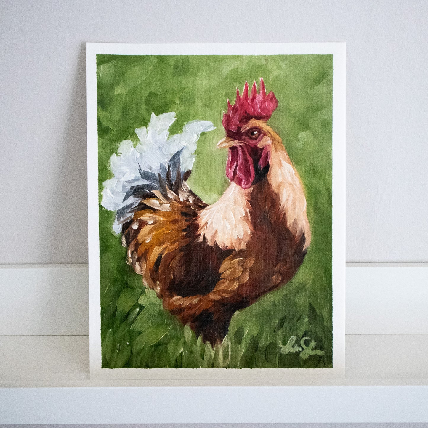 "Rooster" oil study on paper 19x25cm