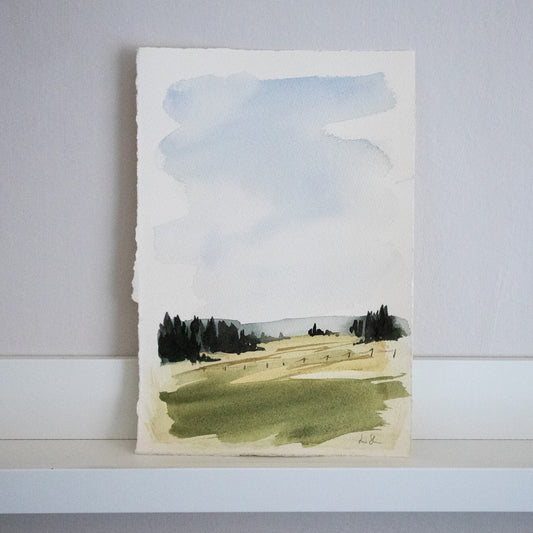 "Summer #2" original watercolor painting 19x28cm