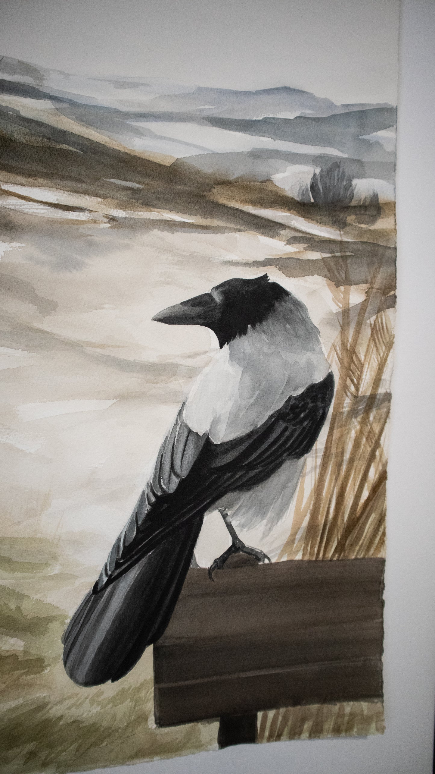 "The observer" original watercolor painting