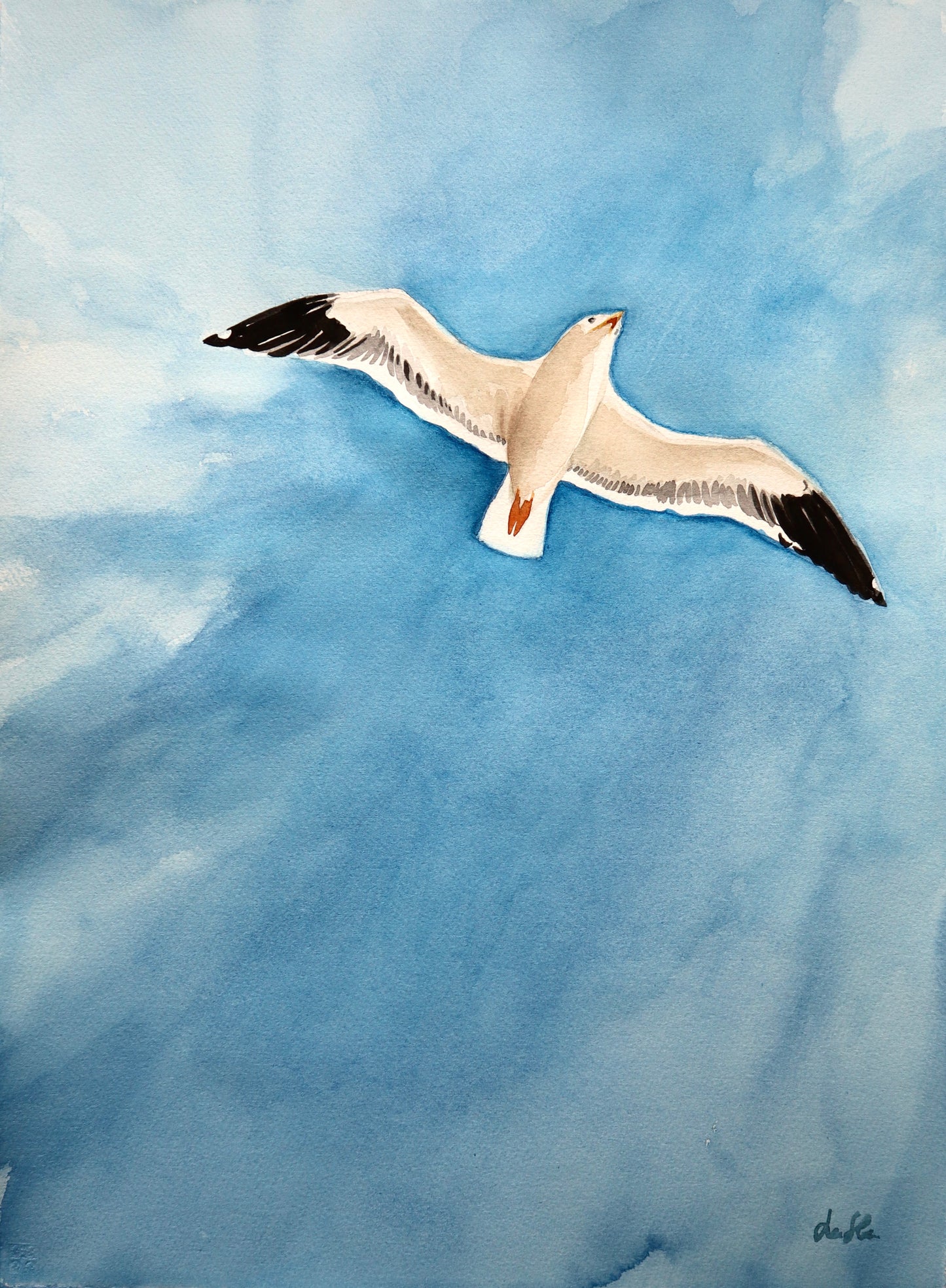 "Summer sky" original watercolor painting