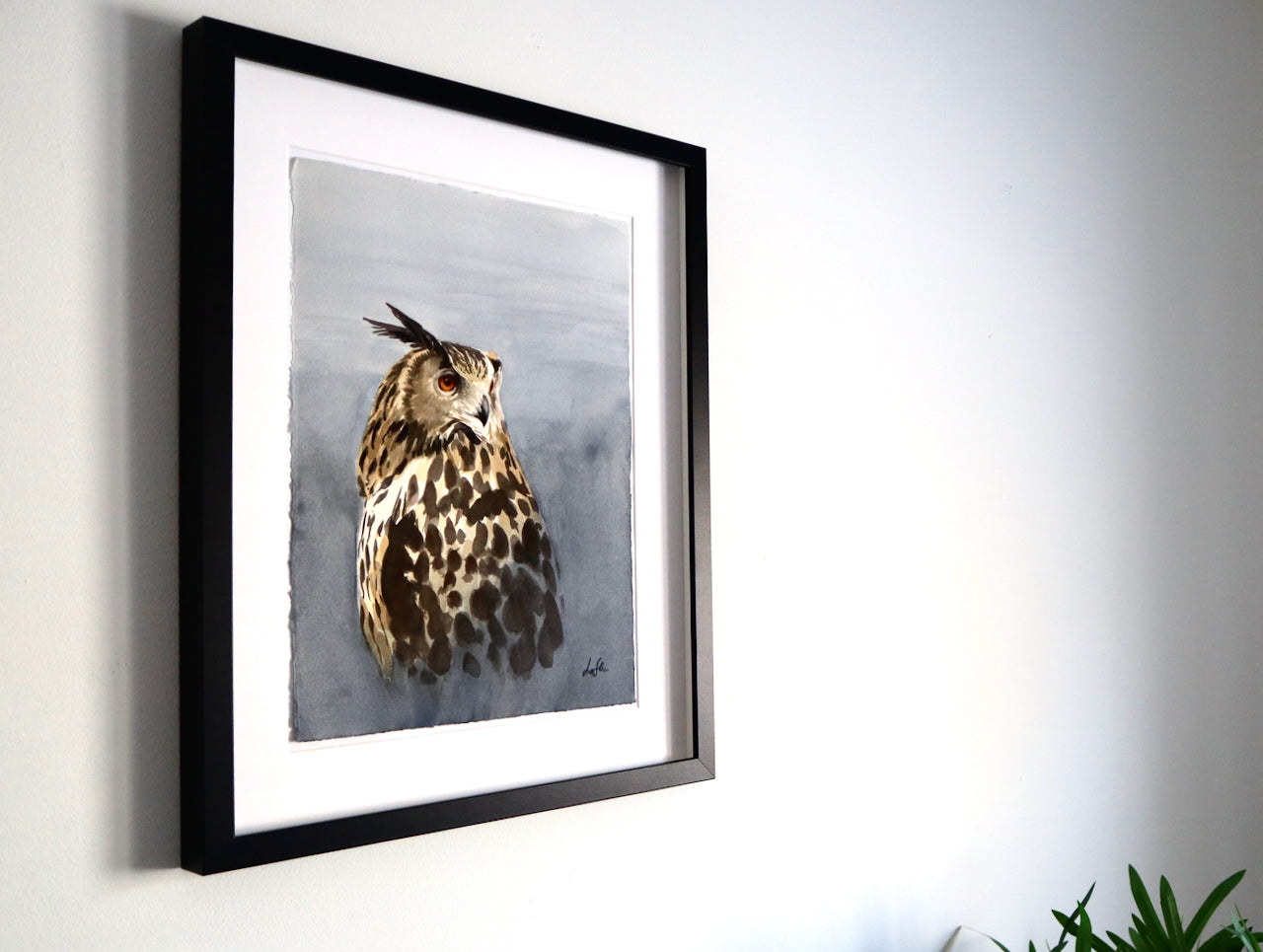 "Great Horned Owl" original watercolor painting