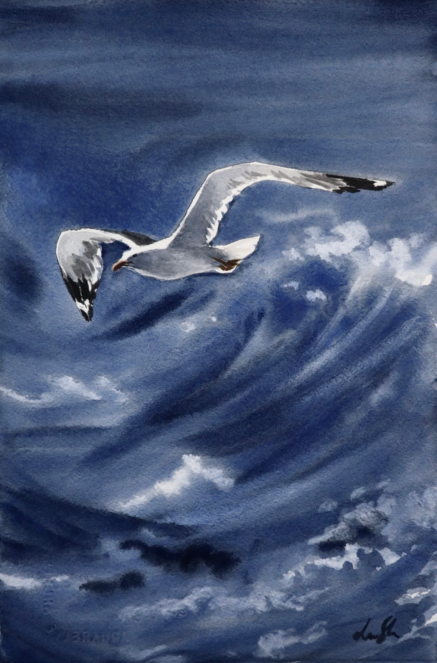 "Stormy seas" original watercolor painting