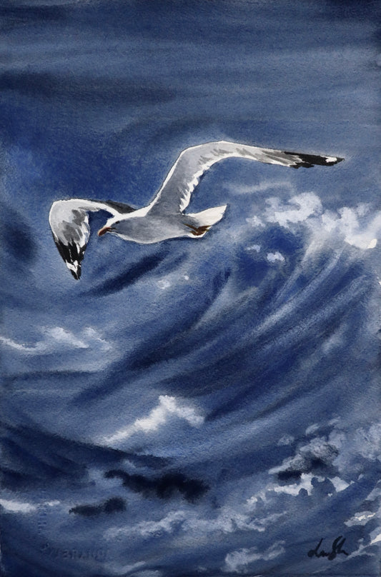 "Stormy seas" original watercolor painting