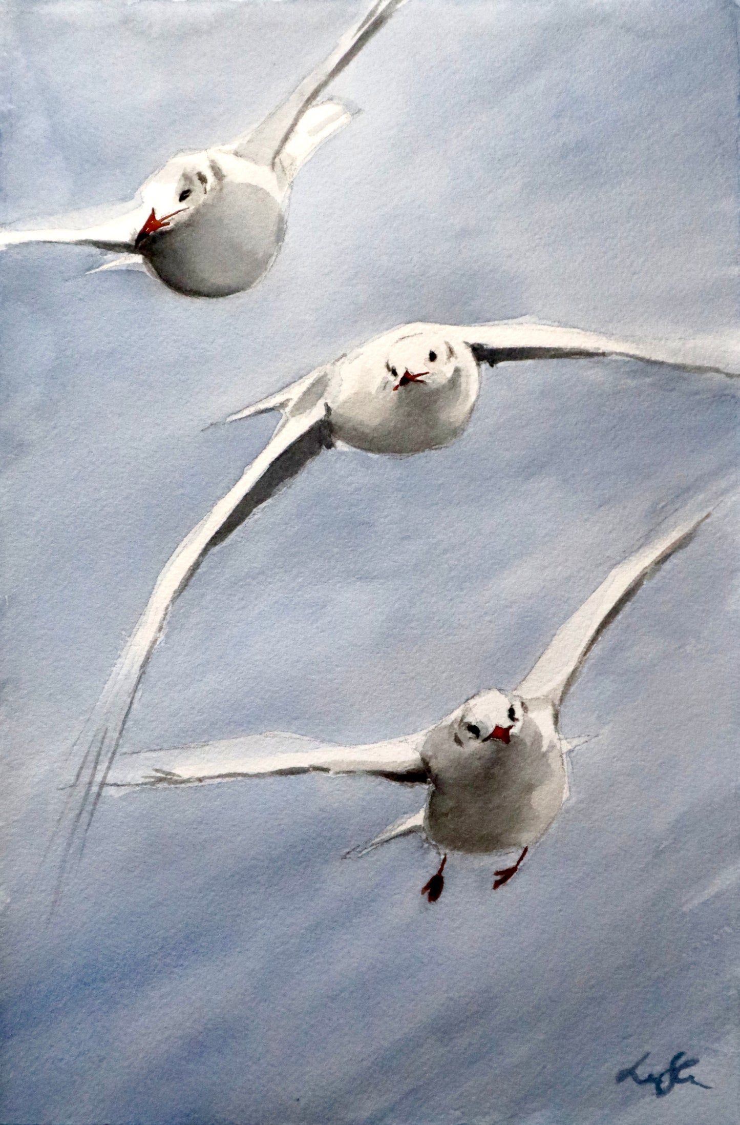 "Three friends" original watercolor painting