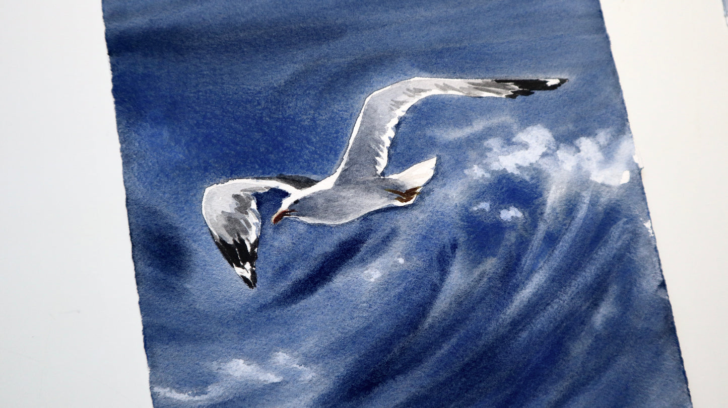 "Stormy seas" original watercolor painting