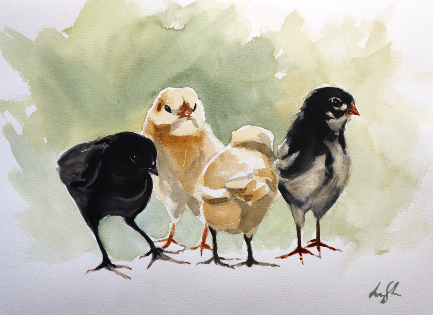 "Siblings" original watercolor painting