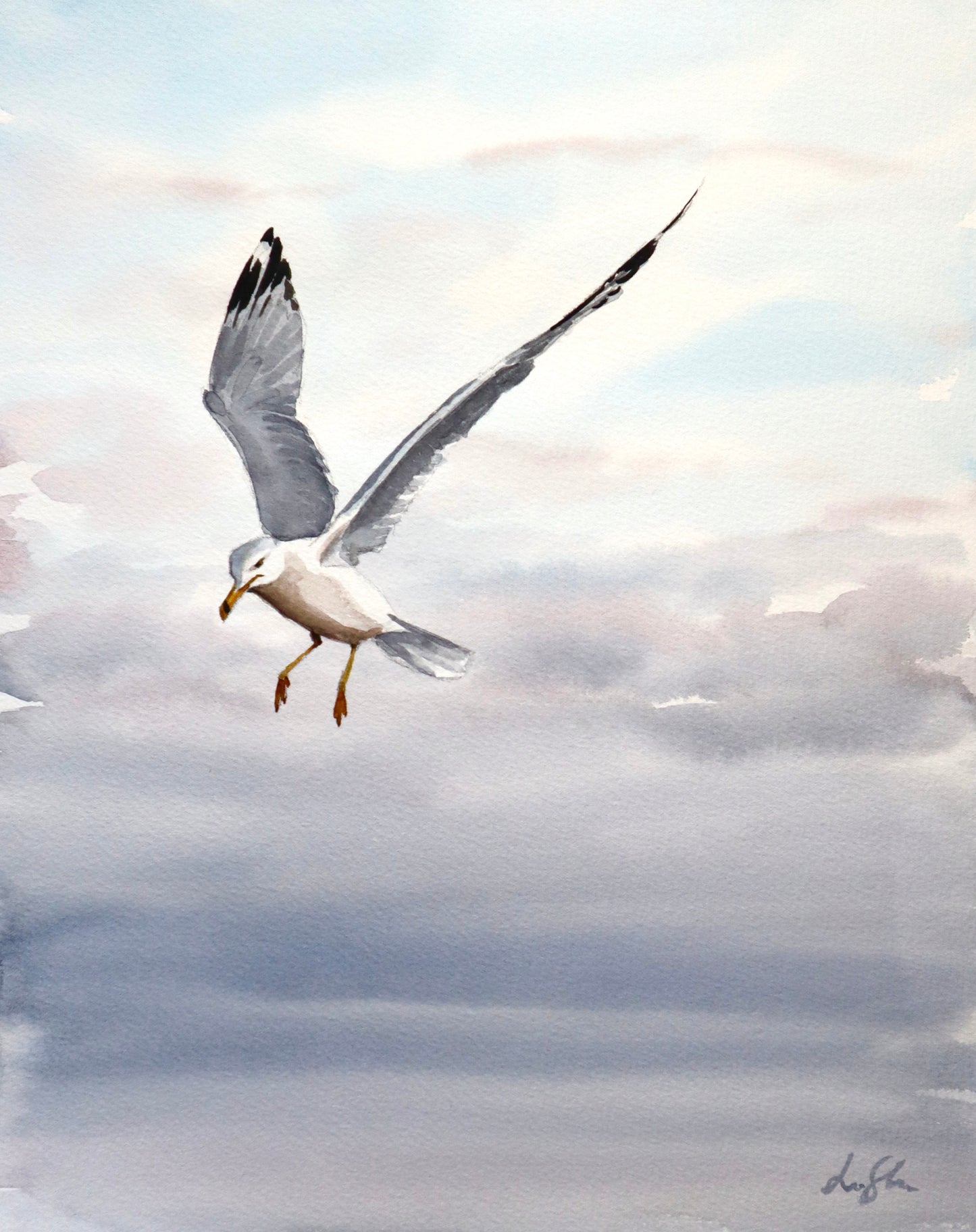 "Hovering" original watercolor painting
