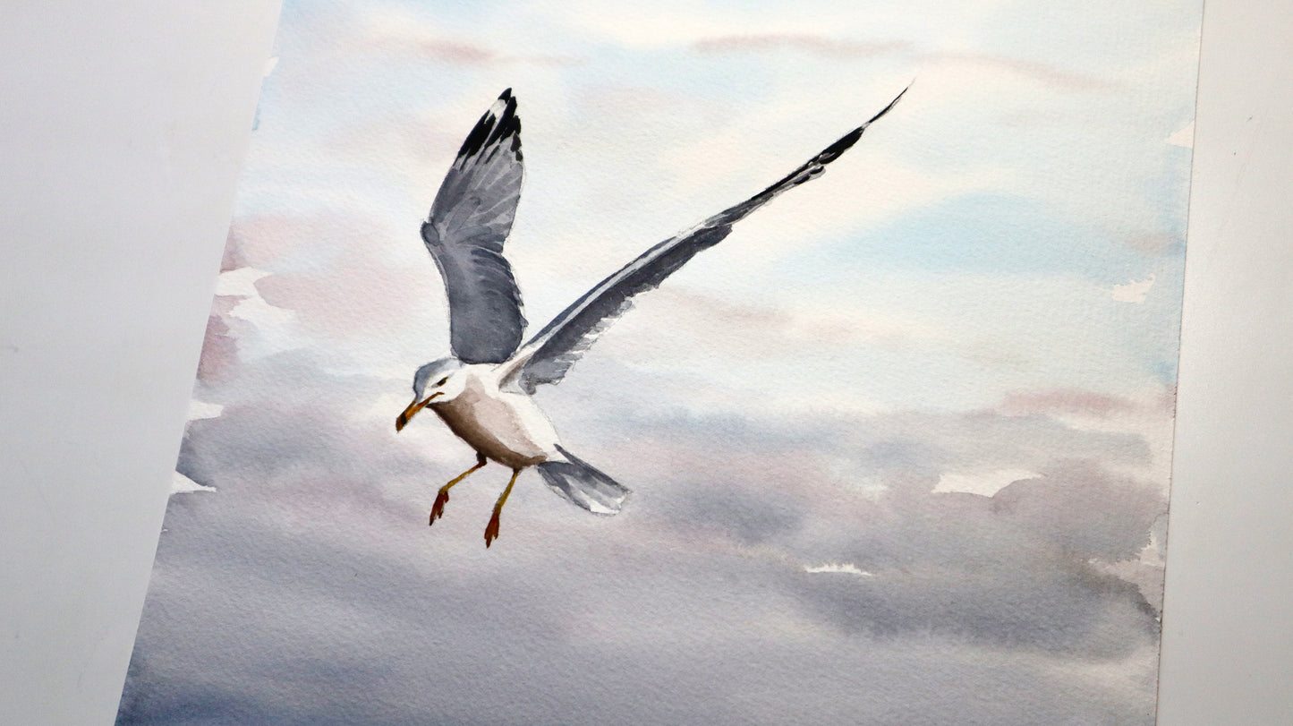 "Hovering" original watercolor painting